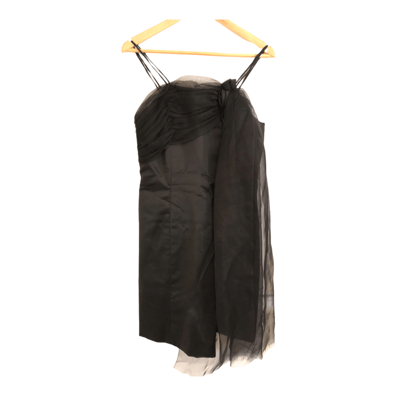 Unbranded Satin Sleeveless Evening Cocktail Dress Black UK Size 6-8 - Ava & Iva