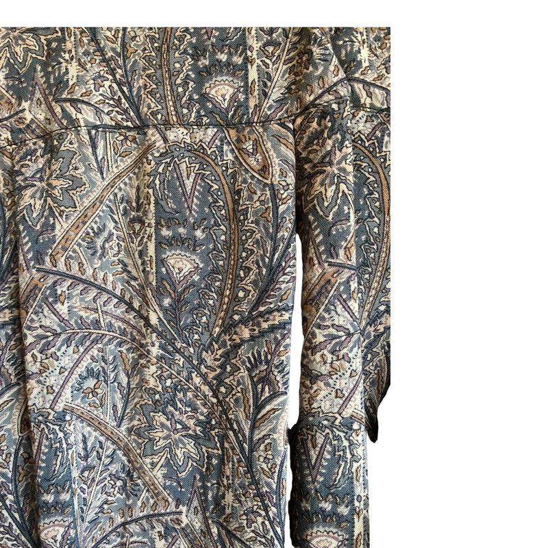 Liberty Wool Grey Paisley Long Sleeve Dress UK Size 14 - Ava & Iva