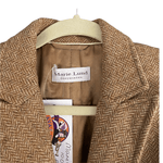 Marie Lund 100% Shetland Wool Herringbone Tweed Jacket Caramel UK Size 12 - Ava & Iva