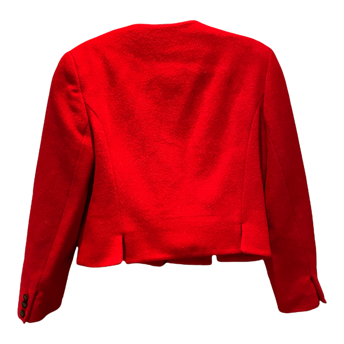 Viyella Vintage Wool and Mohair Round Collar Jacket Red UK Size 10 - Ava & Iva