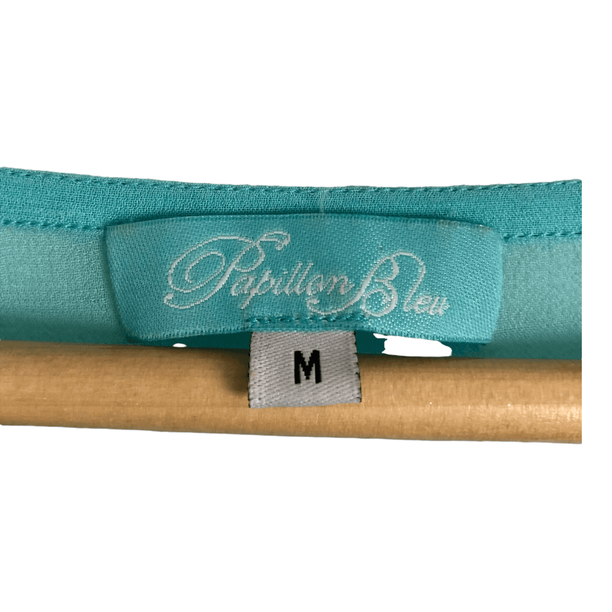 Papillon Bleu 100% Silk Long Sleeved Kaftan Dress Light Blue Sequinned Size M - Ava & Iva