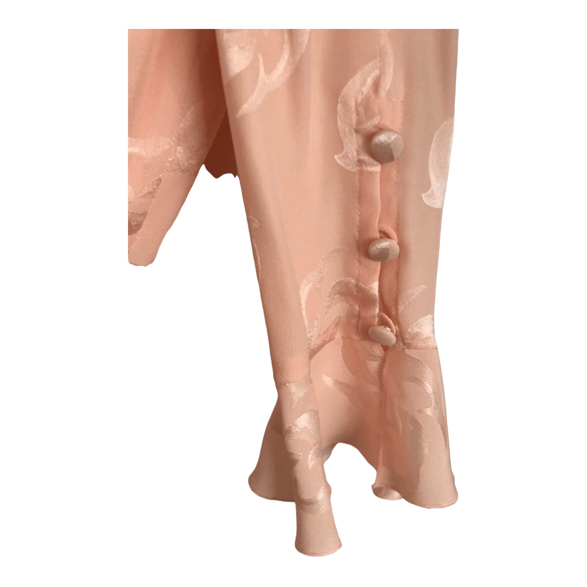 Louis Feraud 100% Silk Long Sleeve Longline Evening Coat Coatigan Jacket Pale Pink Dolphin Print UK Size 16 - Ava & Iva