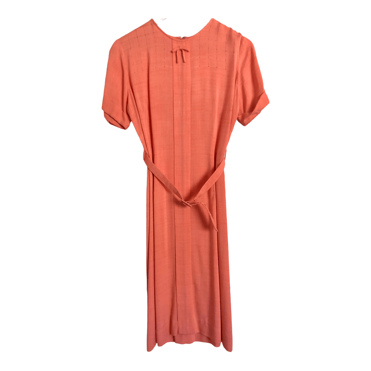 Woodmor Vintage Cotton Short Sleeve Belted Summer Dress Pink UK Size 12-14 - Ava & Iva