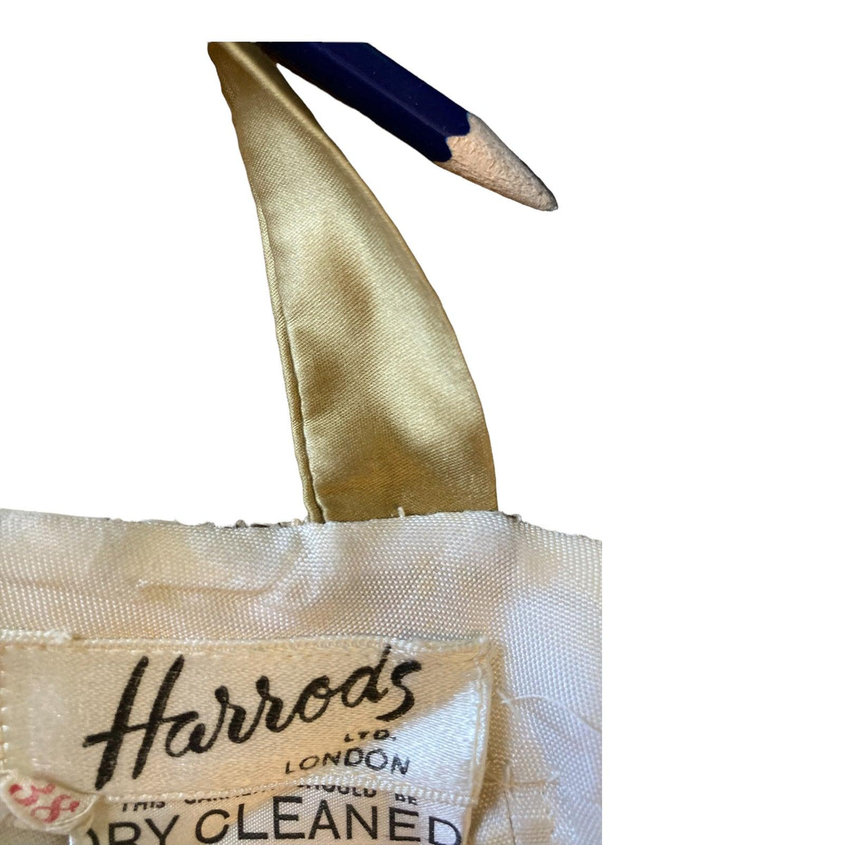 Harrods Cream And Gold Sleeveless Cocktail Dress UK Size 10 - Ava & Iva