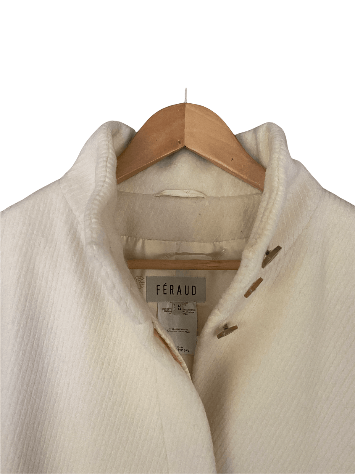 Feraud Wool and Angora Mix Coat Cream with Belt FR46 UK Size 18 - Ava & Iva
