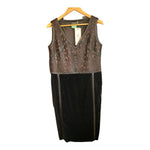 Vintage Louis Feraud Chocolate Brown Sleeveless Dress UK Size 16 - Ava & Iva