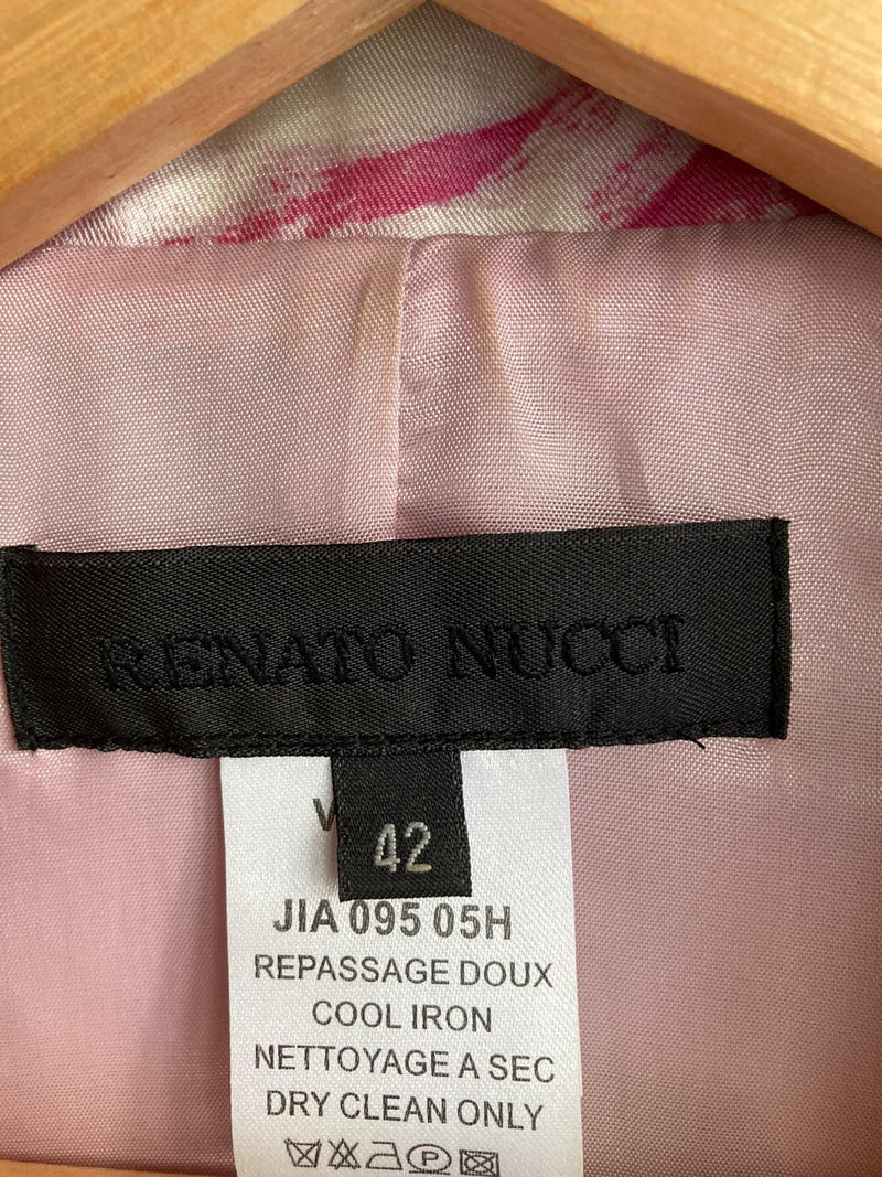 Renato Nucci Silk Dusky Pink Three Piece Skirt Suit Top And Jacket UK Size 14 Skirt UK Size 16 - Ava & Iva