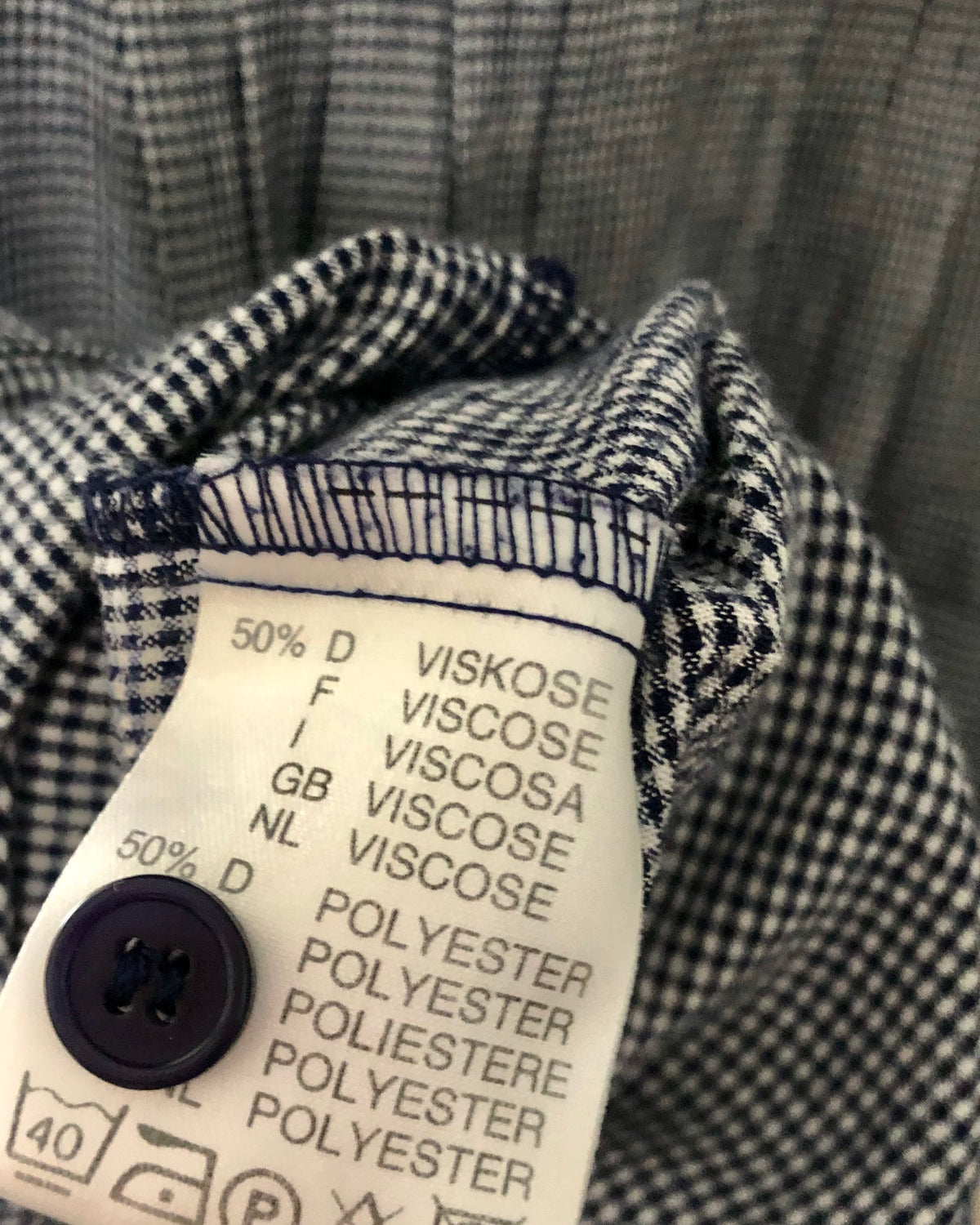 Together Vintage Viscose Sleeveless Maxi Dress Navy Blue White Gingham UK Size 12L - Ava & Iva