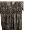 Vintage Miss Selfridge Cotton Short Sleeve A-Line Maxi Dress Brown Multi Paisley Print UK Size 6-8 - Ava & Iva