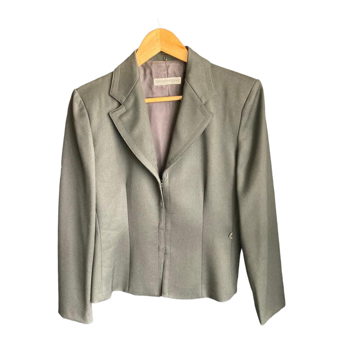 Emporio Armani Wool Black trouser Suit UK Size 12 - Ava & Iva