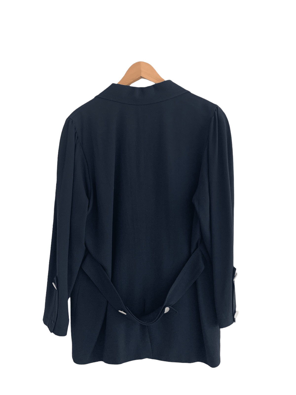 At The Ballroom 100% Wool Vintage Single Breasted Jacket Navy Size M/L - Ava & Iva