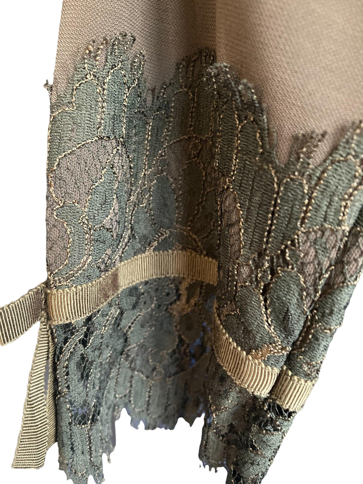 Karen Millen Brown 3/4 Sleeve Dress Lace Detail UK Size 10 - Ava & Iva