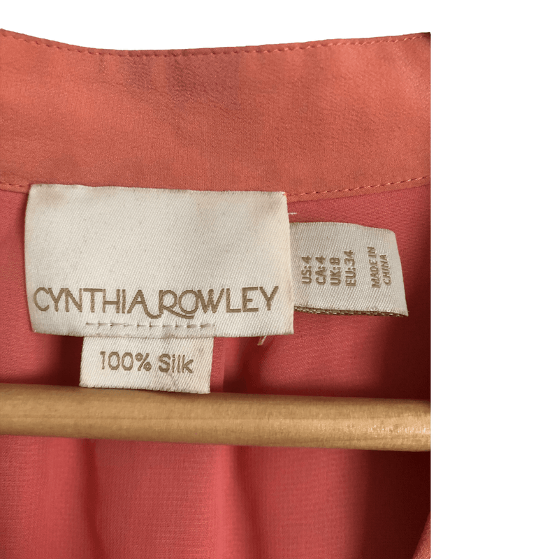 Cynthia Rowley 100% Silk Sleeveless Dress Pink UK Size 8 - Ava & Iva