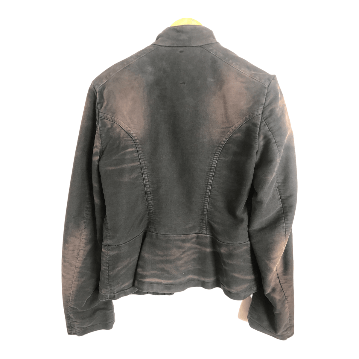 Sportmax Code Distressed Faded Grey 100% Cotton Denim Biker Jacket UK Size 8 - Ava & Iva