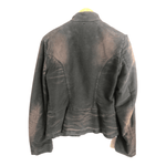 Sportmax Code Distressed Faded Grey 100% Cotton Denim Biker Jacket UK Size 8 - Ava & Iva