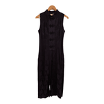 Vintage Caché Brocade Jacquard Sleeveless Longline Evening Jacket Dark Purple UK Size 10 - Ava & Iva