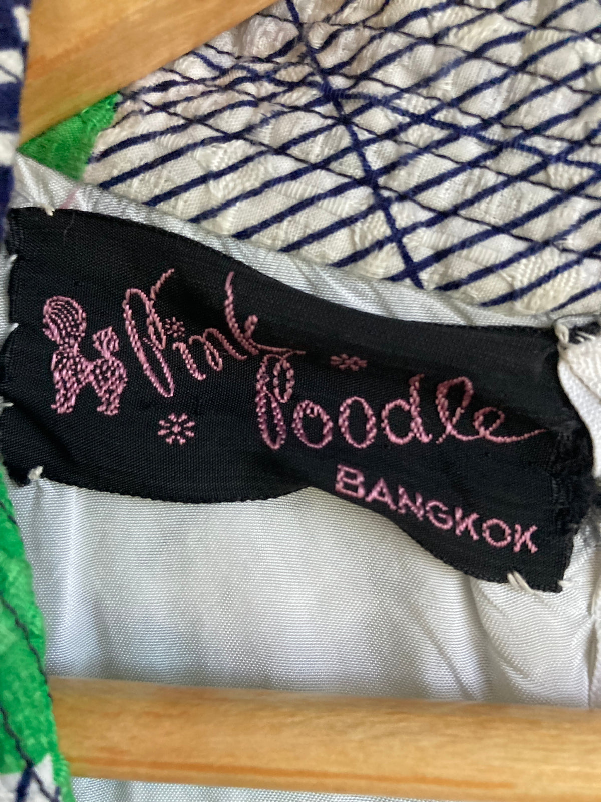 Pink Poodle White Navy And Green Patterned Sleeveless Dress UK Size 8 - Ava & Iva