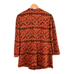 Elka Couture Vintage Coat Autumn Tones Pattern with Black Pankou Knots UK Size 14 - Ava & Iva
