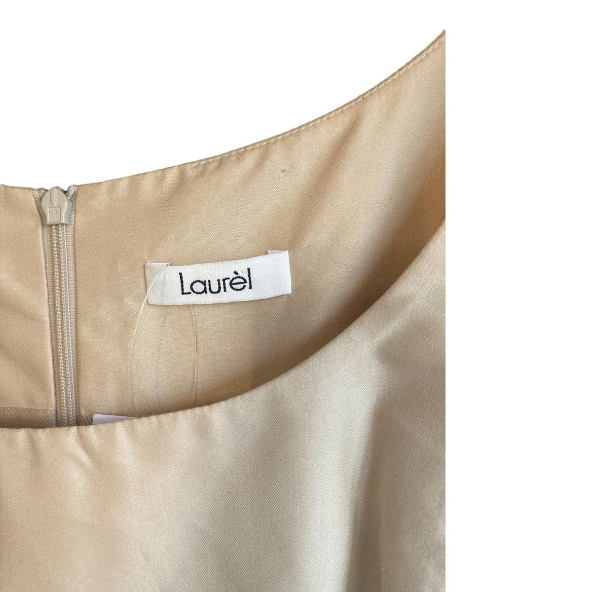 Laurel Silk Blend Pale Gold Sleeveless Shift Dress Size 36 UK Size 8 - Ava & Iva