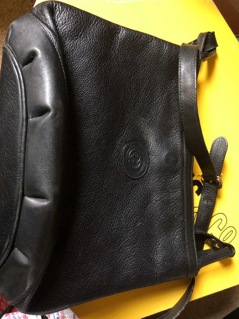 Vintage Gucci black leather handbag - Ava & Iva