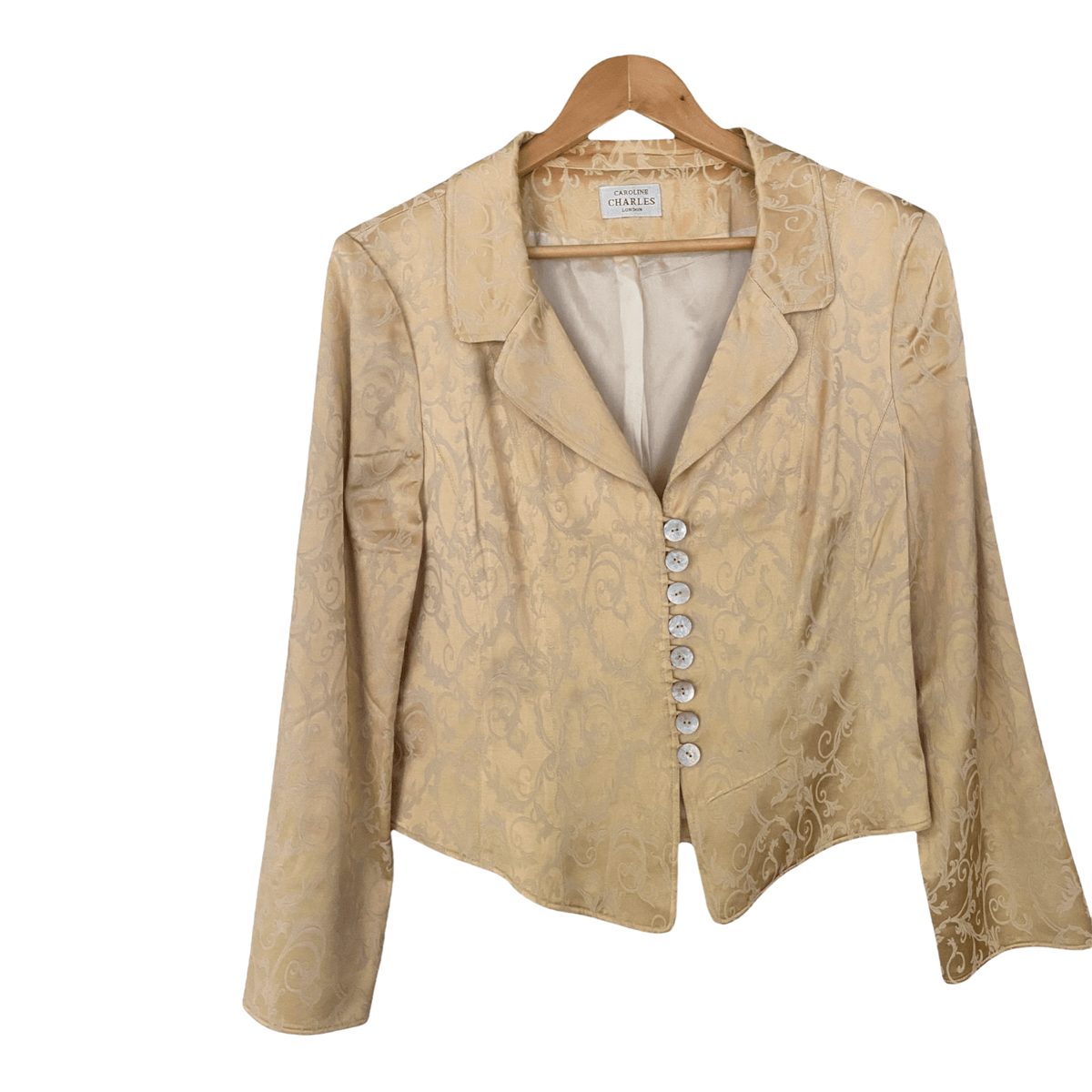 Caroline Charles Gold Brocade Jacket UK Size 14 - Ava & Iva