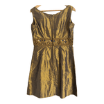 Unbranded Raw Silk Sleeveless Summer Dress Gold Embellished Est. UK Size 14 - Ava & Iva