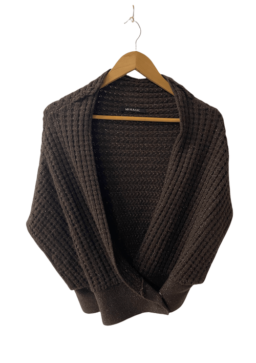 Mirage Cashmere Mix Shrug Brown and Gold Size S/M - Ava & Iva