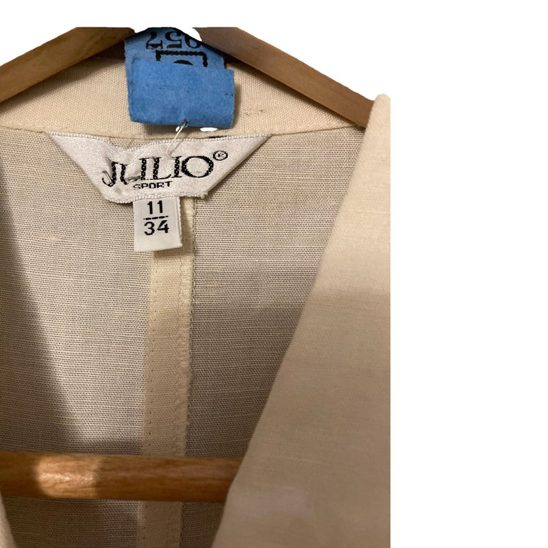 Julio Cotton Cream Safari style Sleeveless Dress Size 34 UK Size 6 - Ava & Iva