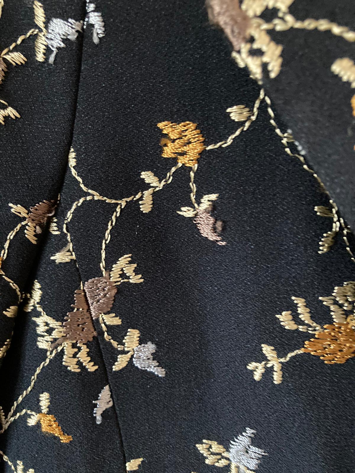 Paddy Campbell Black With Gold Embroidery Skirt Suit Jacket UK Size 10 Skirt UK Size 12 - Ava & Iva