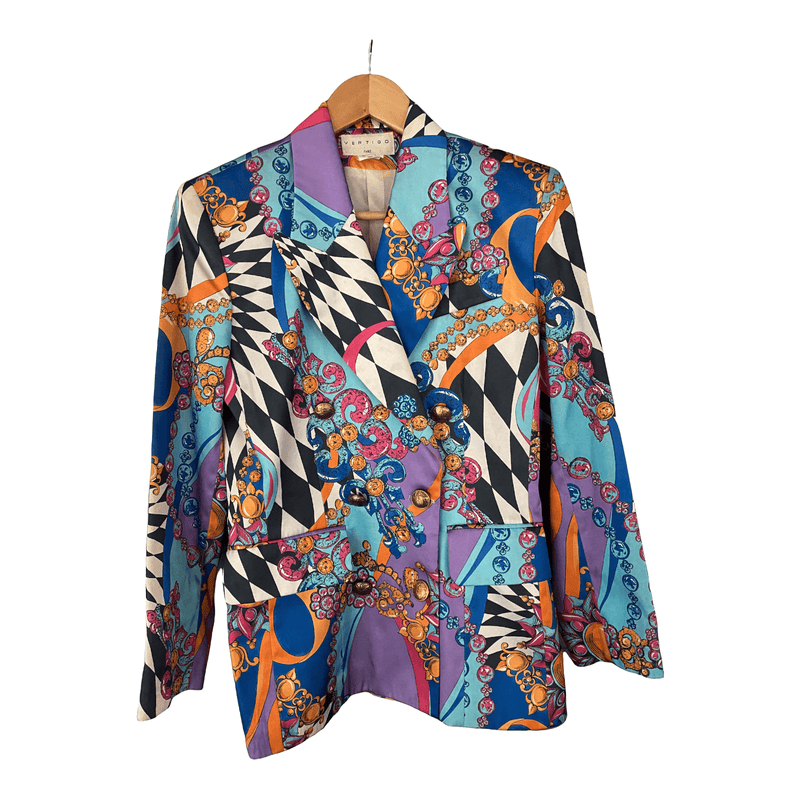 Vertigo Pour La Ville Multicoloured Double Breasted Jacket UK Size 10 - Ava & Iva