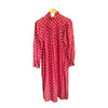 Horrockses Fashions Cotton Red Patterned Long Sleeve Dress UK Size 12 - Ava & Iva