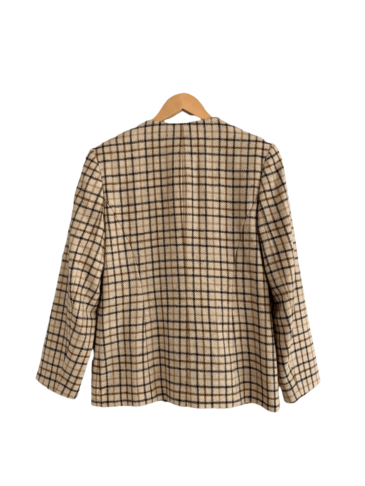 James Meade 100% Wool Single Breasted Jacket Beige UK Size 12 - Ava & Iva