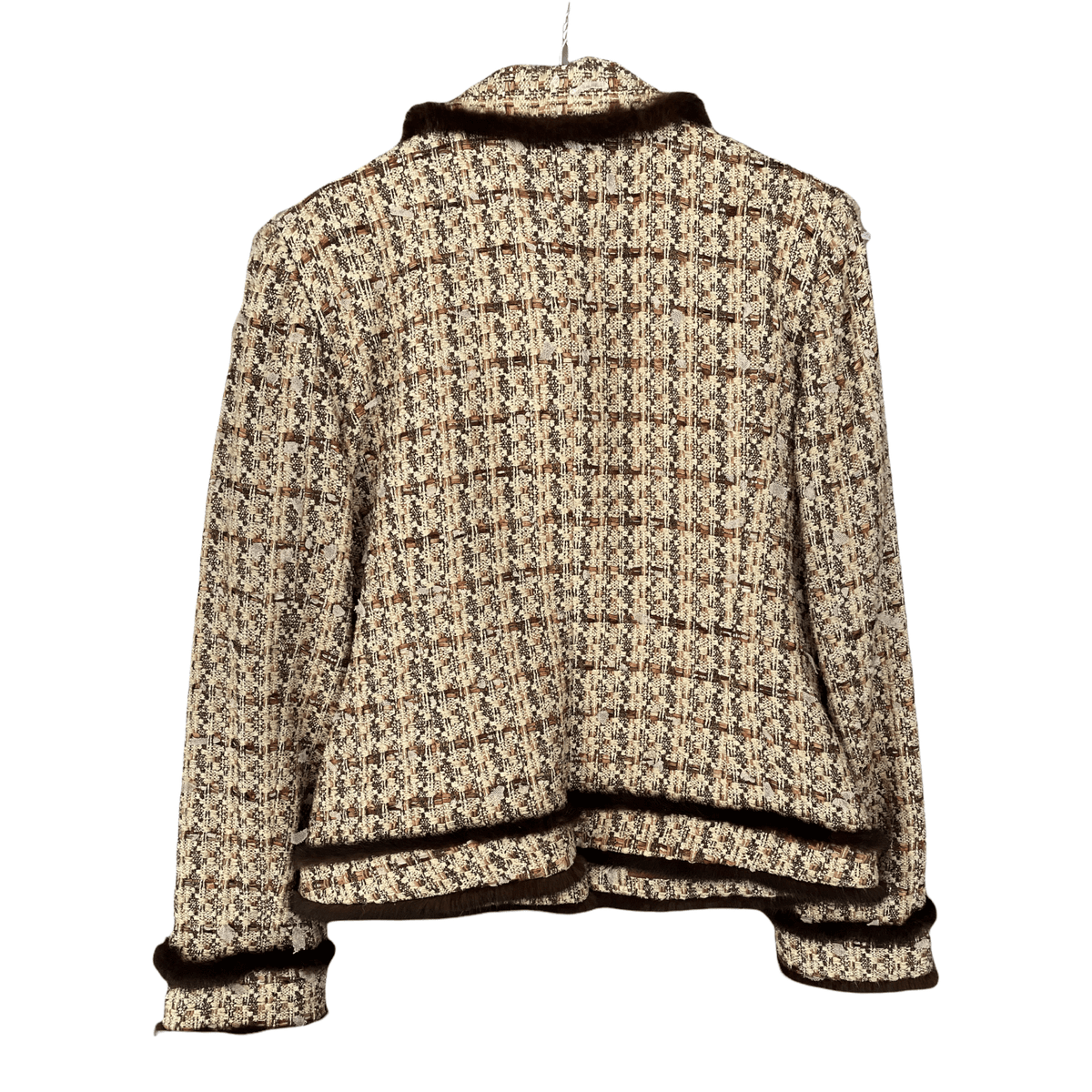 Terry Paris Vintage Jacket Wool Bown and Mettalic Thread fur Trim Superb UK 12 - Ava & Iva