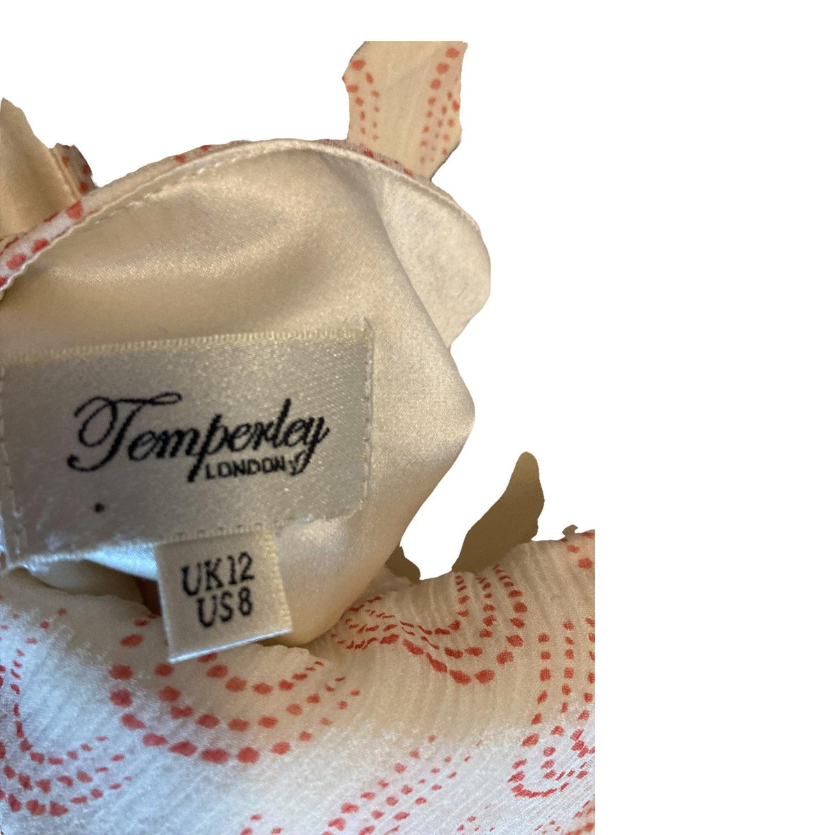 Temperley Silk Cream and Peach Sleeveless Dress UK Size 12 - Ava & Iva