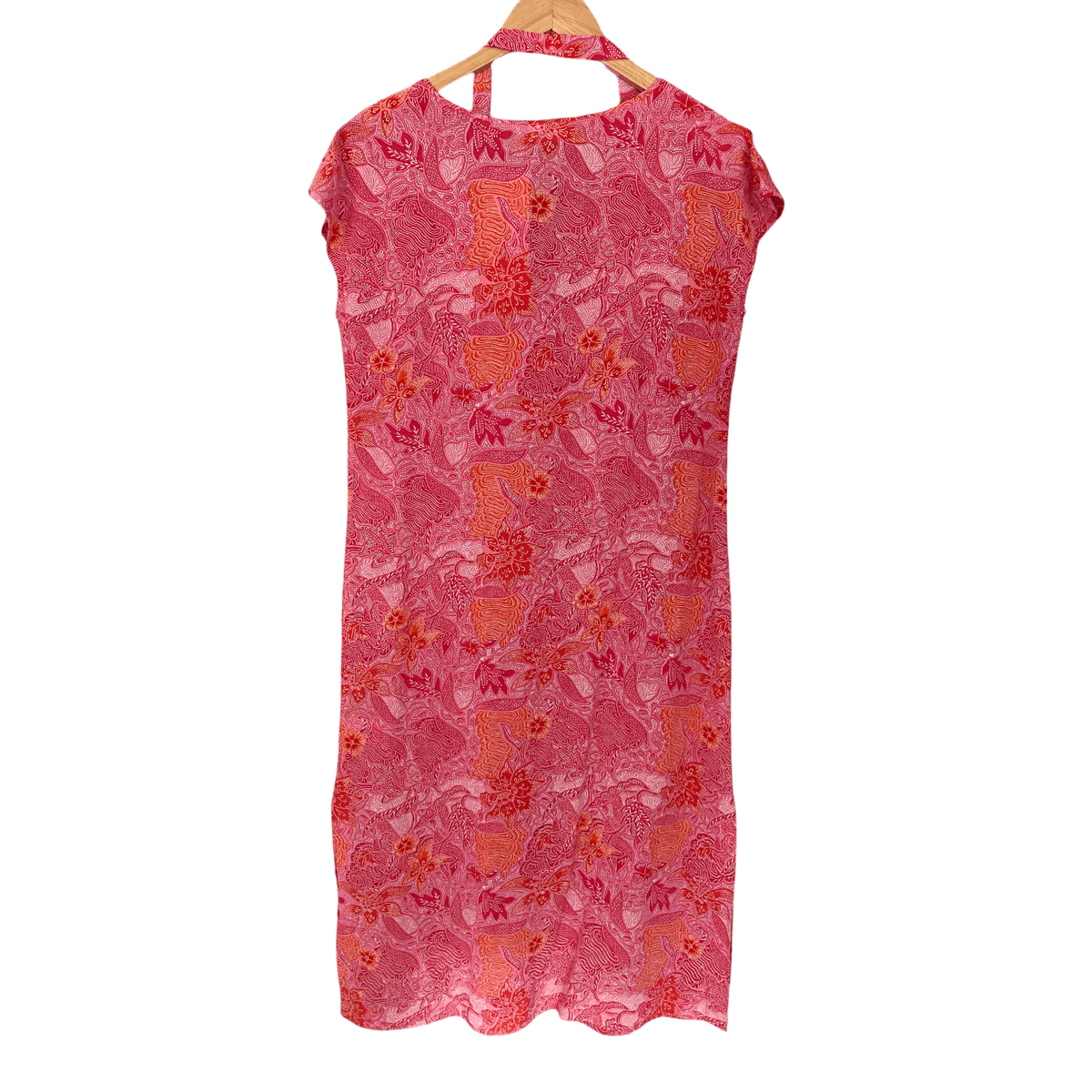 East Pink Floral 100% Silk Tunic Dress with Belt UK Size 10 - Ava & Iva