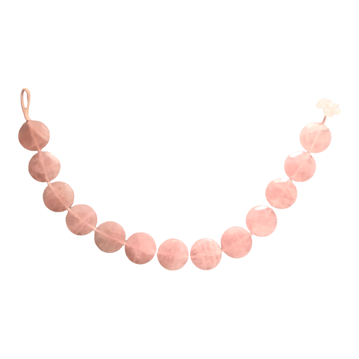 Vintage Rose Quartz Crystal Stone Single Strand Costume Necklet Necklace - Ava & Iva