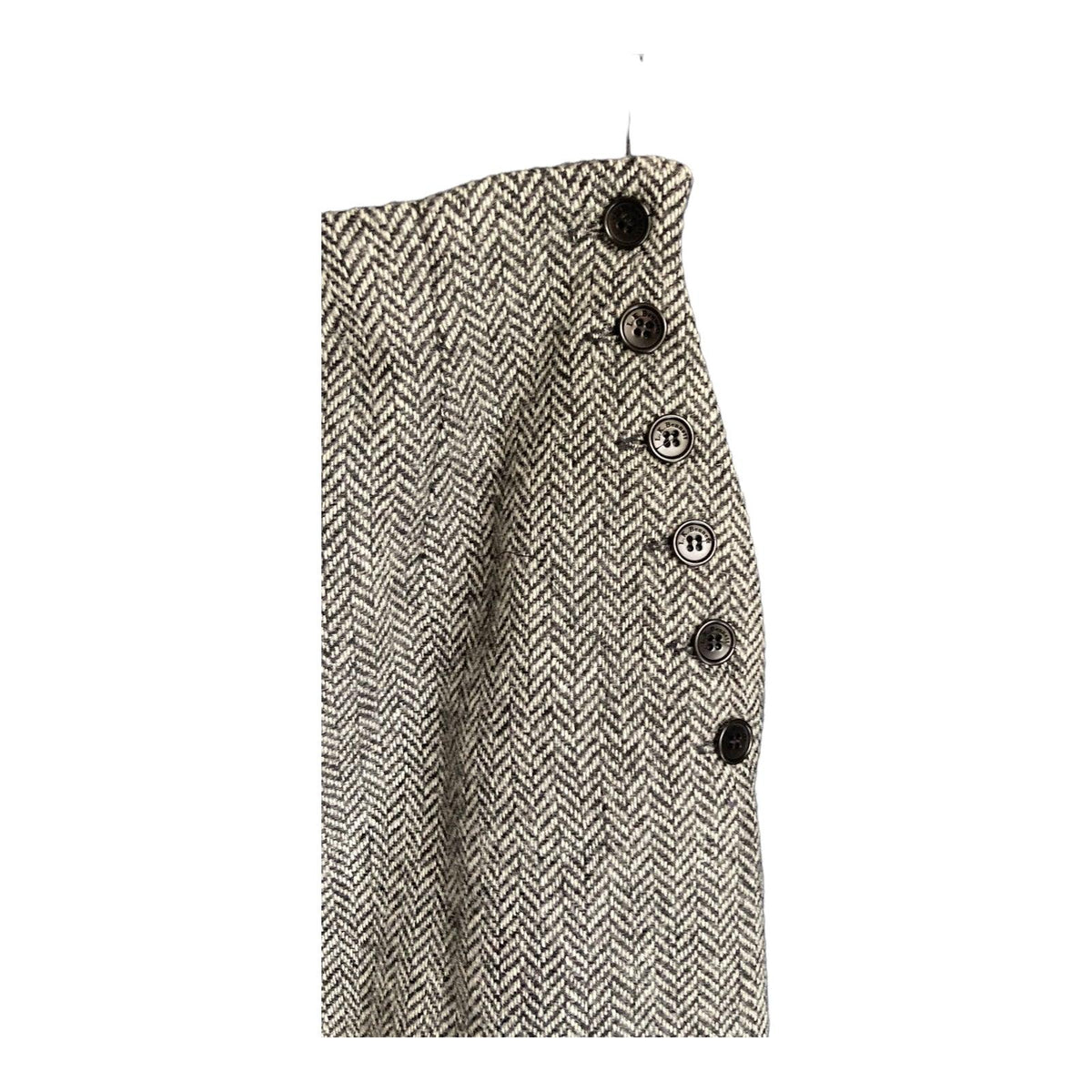 L.K. Bennett Wool Herringbone Black And White Skirt Suit Jacket Size 14 Skirt Size 12 - Ava & Iva