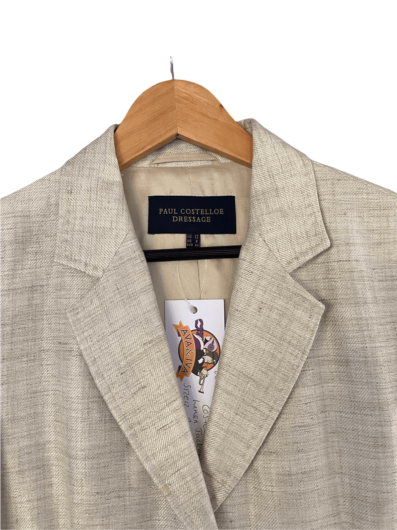 Paul Costello Dressage Linen Mix Single Breasted Jacket Biscuit UK Size 12 - Ava & Iva