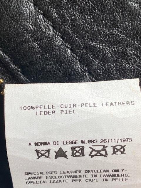 Just Cavalli Black Leather Shoulder Bag. Mock Croc Pattern Detail and Tassles - Ava & Iva