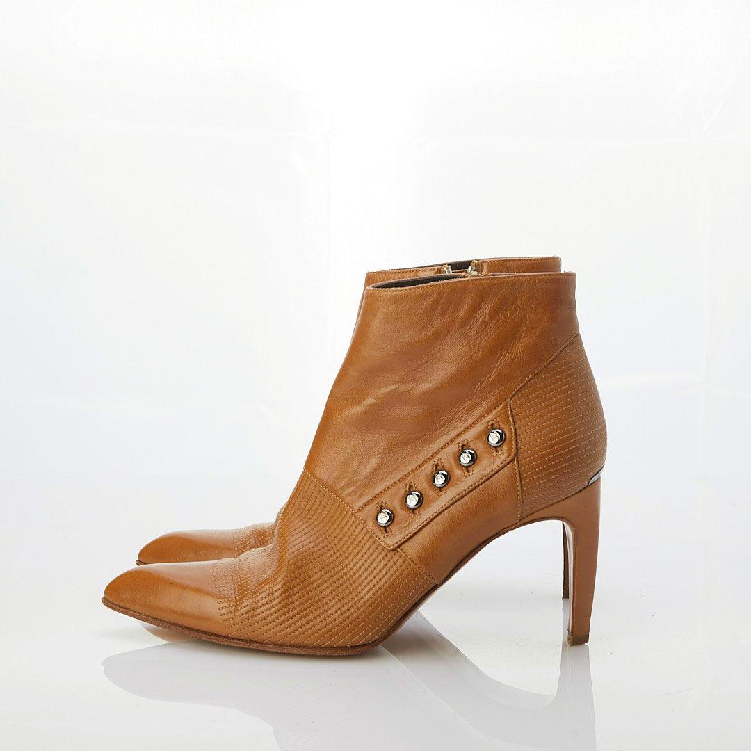 Chanel Leather Tan Ankle Boot UK Size 4. - Ava & Iva