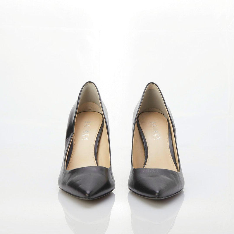 Ralph Lauren Leather Black Court Shoe UK Size 9.5. - Ava & Iva