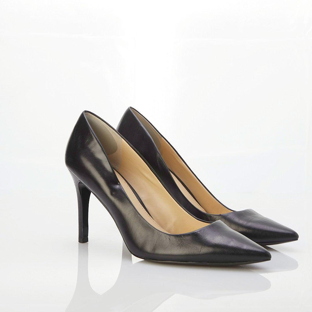 Ralph Lauren Leather Black Court Shoe UK Size 9.5. - Ava & Iva