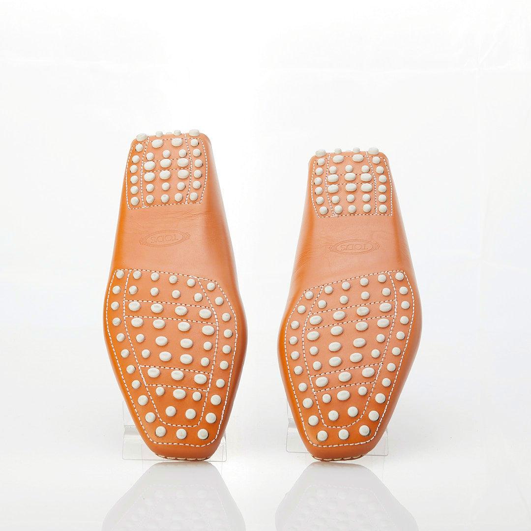 Tod's Leather Orange Flat Moccasin Style Shoe UK Size 7. - Ava & Iva